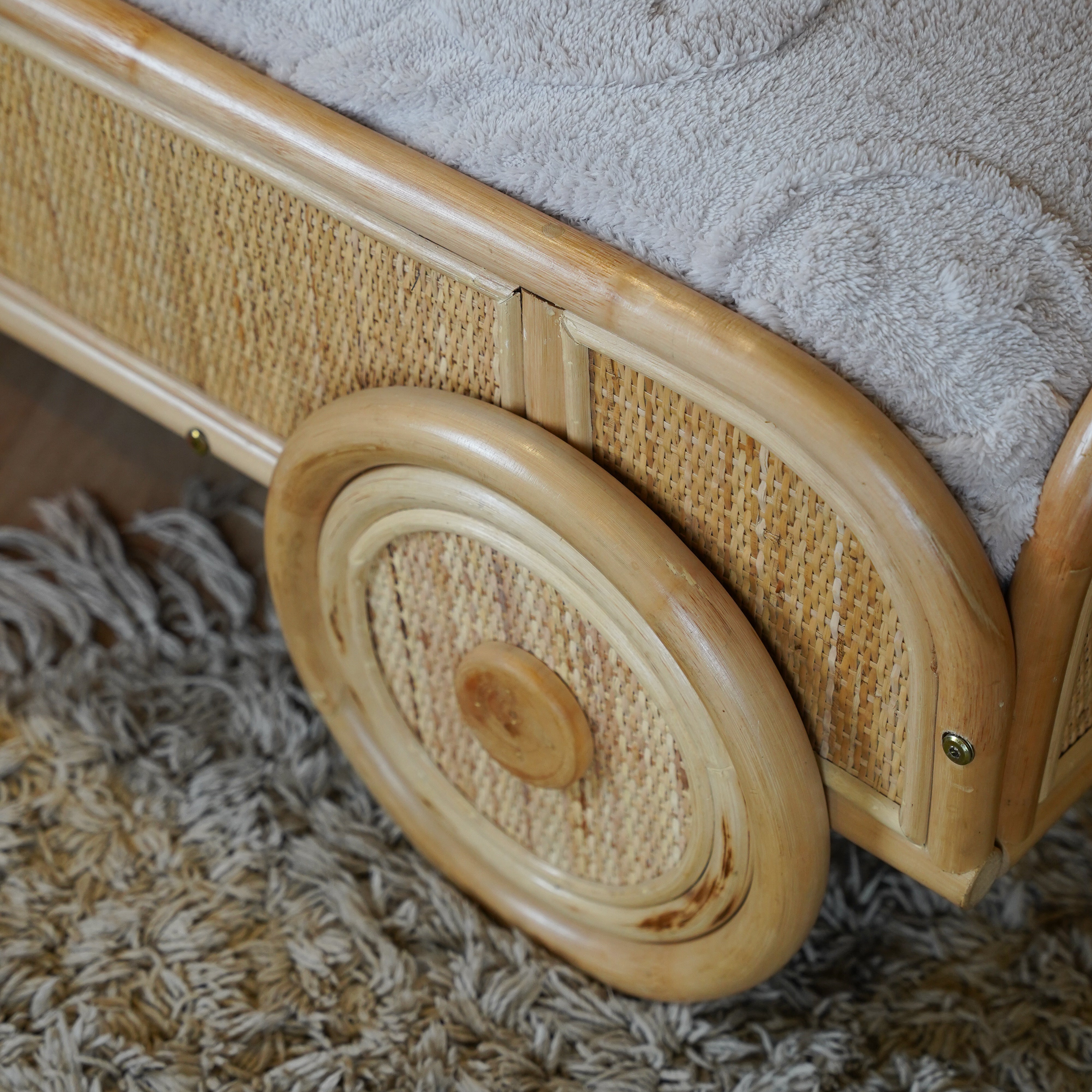 Autobed Rotan – Peuterbed Kinderbed - 80x160 cm