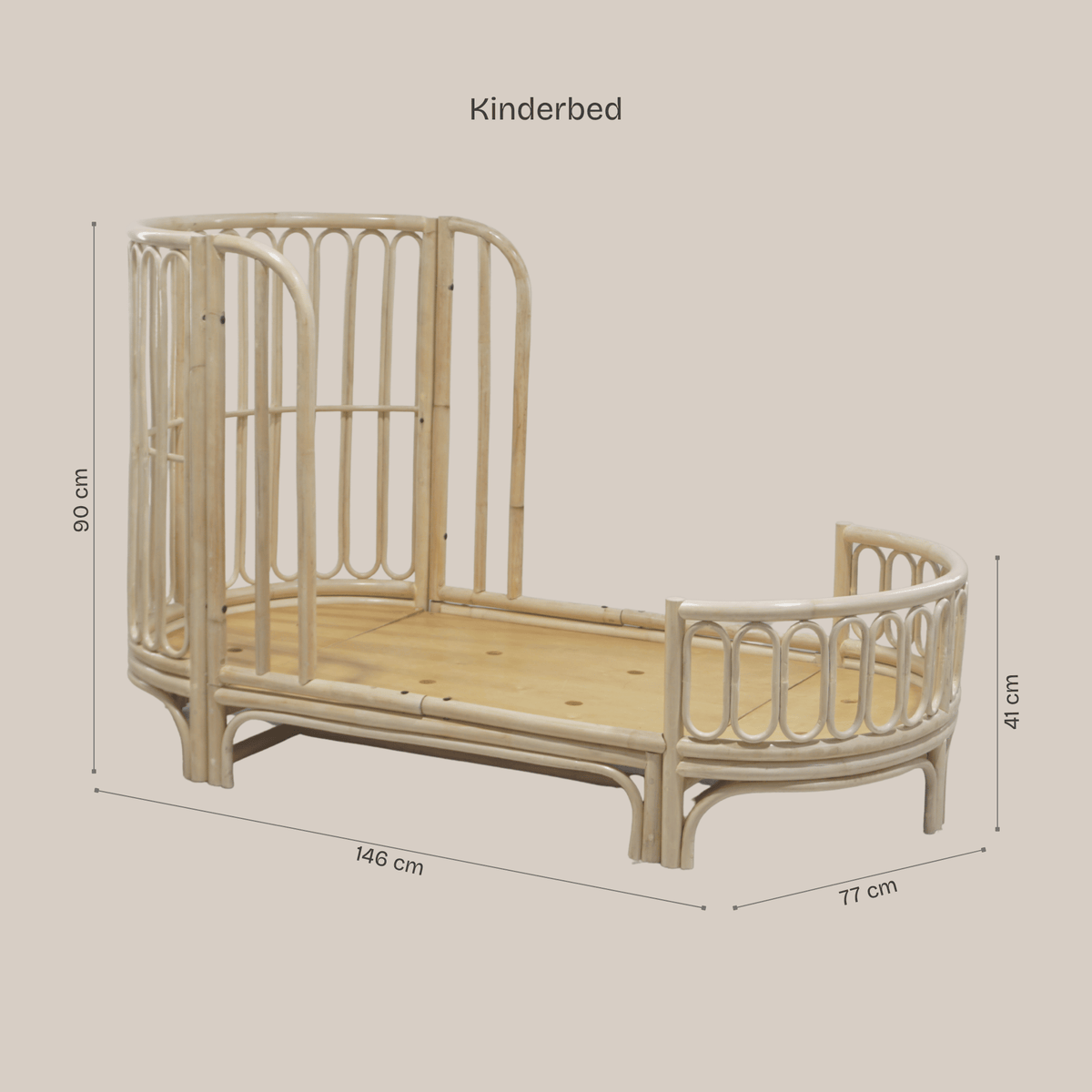 Meegroeibed rotan ovaal - Sol - 70x140  cm
