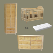 Bundel Rainbow XL - Meegroeibed, matras, commode XL, kledingkast
