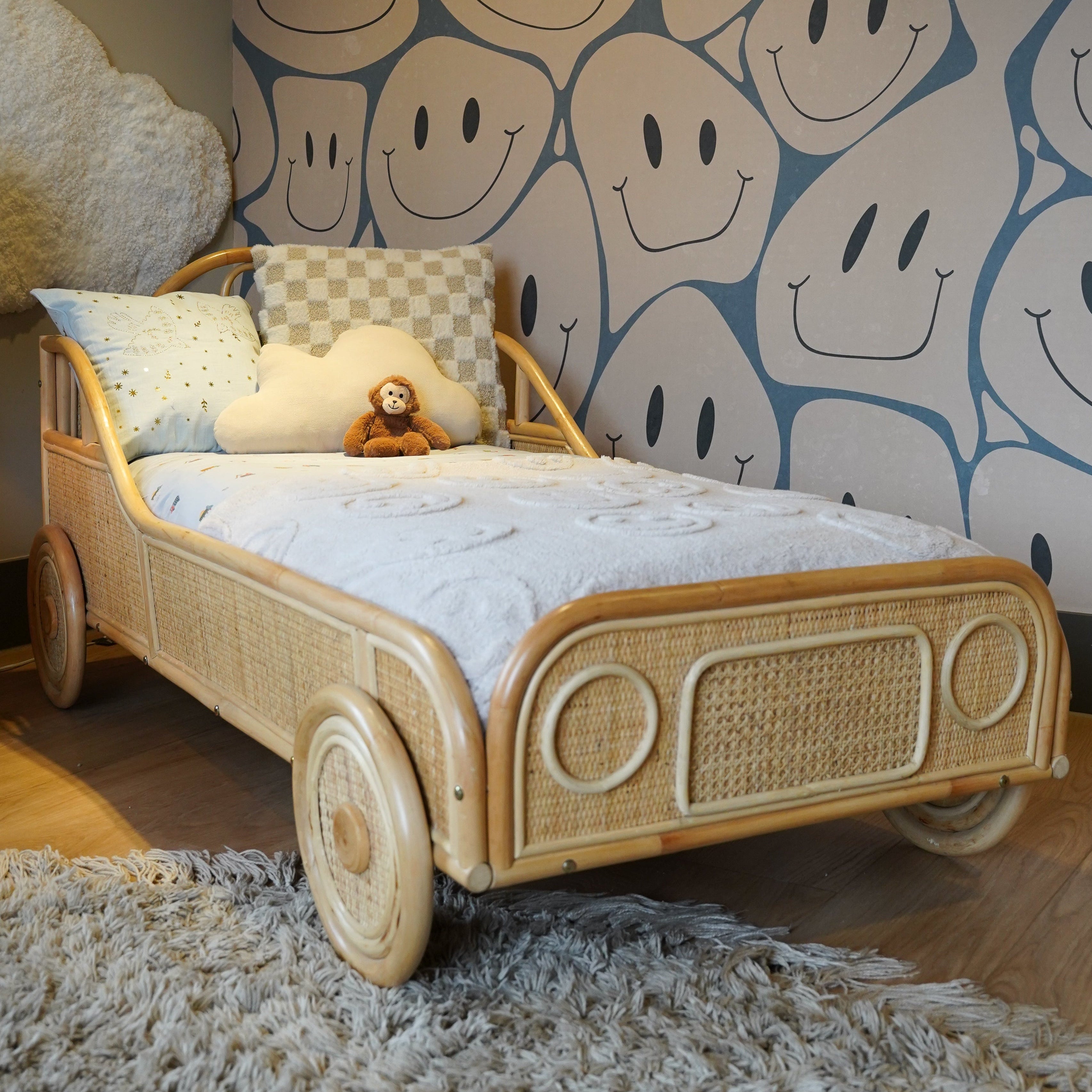 Autobed peuterbed rotan 70x150 cm