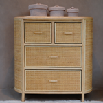 Commode rotan met 4 lades - Coco - 90x96x50 cm