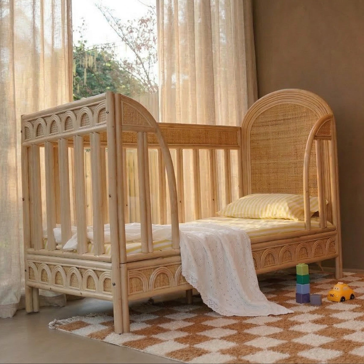 Meegroeibed rotan - Rainbow - 70x140 cm