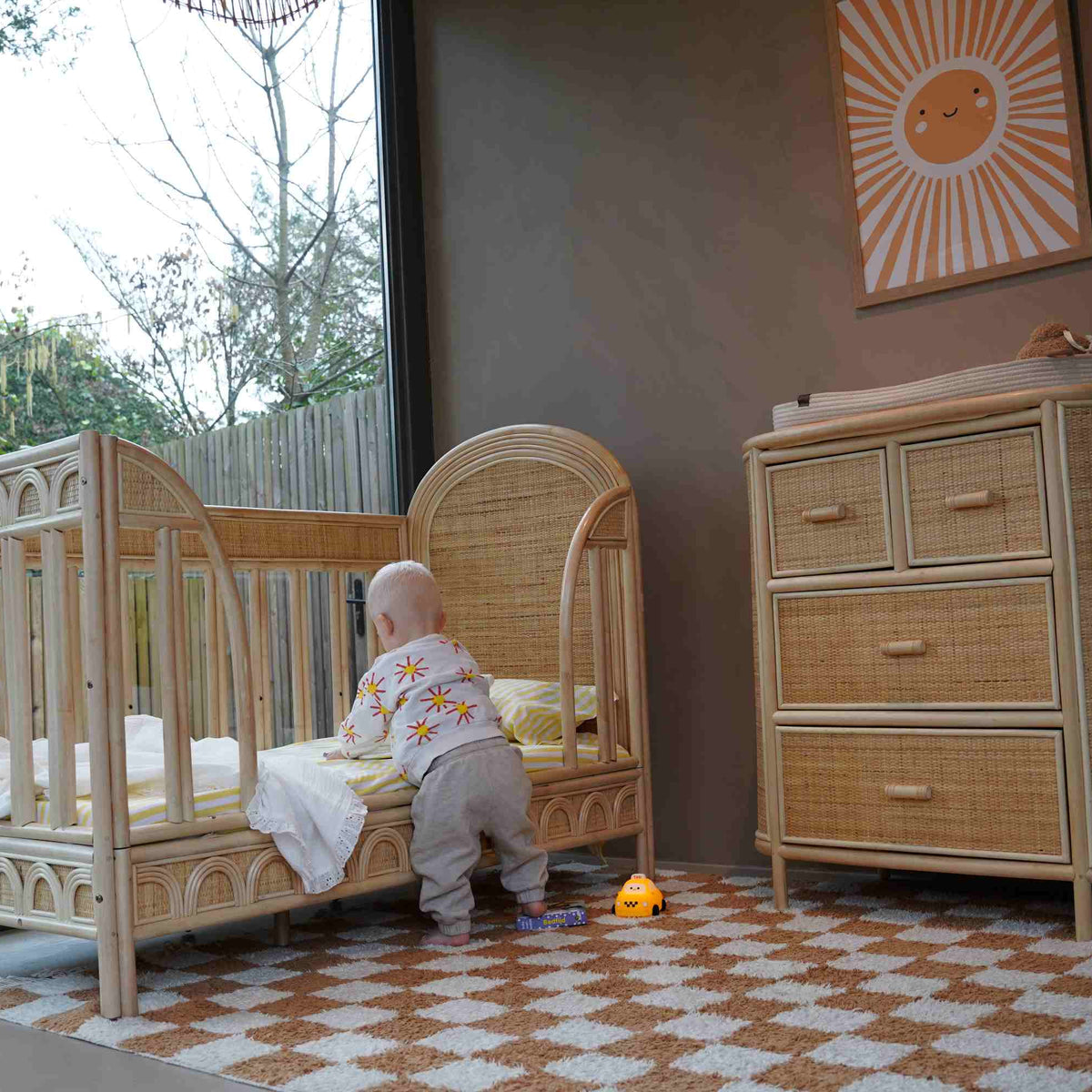 Bundel Rainbow - Meegroeibed, matras, commode & kledingkast